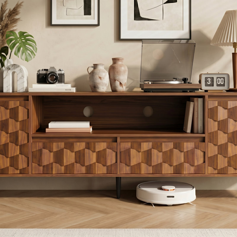  Meuble télé Ulita de 78 po avec meuble télé Mid-Century