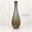 Grand vase de plancher décoratif en verre art 21 pouces avec finition texturée ivoire et gris