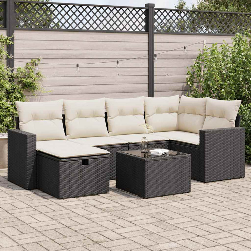 Ensemble de canapé de jardin modulaire en rotin PE 7 pièces Vidaxl