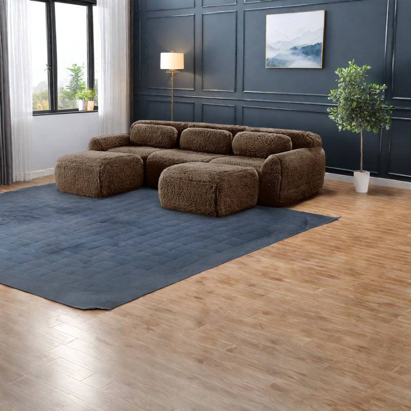 Canapés polyvalents en forme de U, tissu moelleux, style moderne pour le cinéma maison