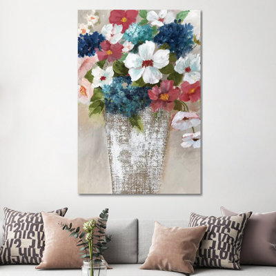 Linen Bouquet I 1 Piece Wrapped Canvas Wall Art