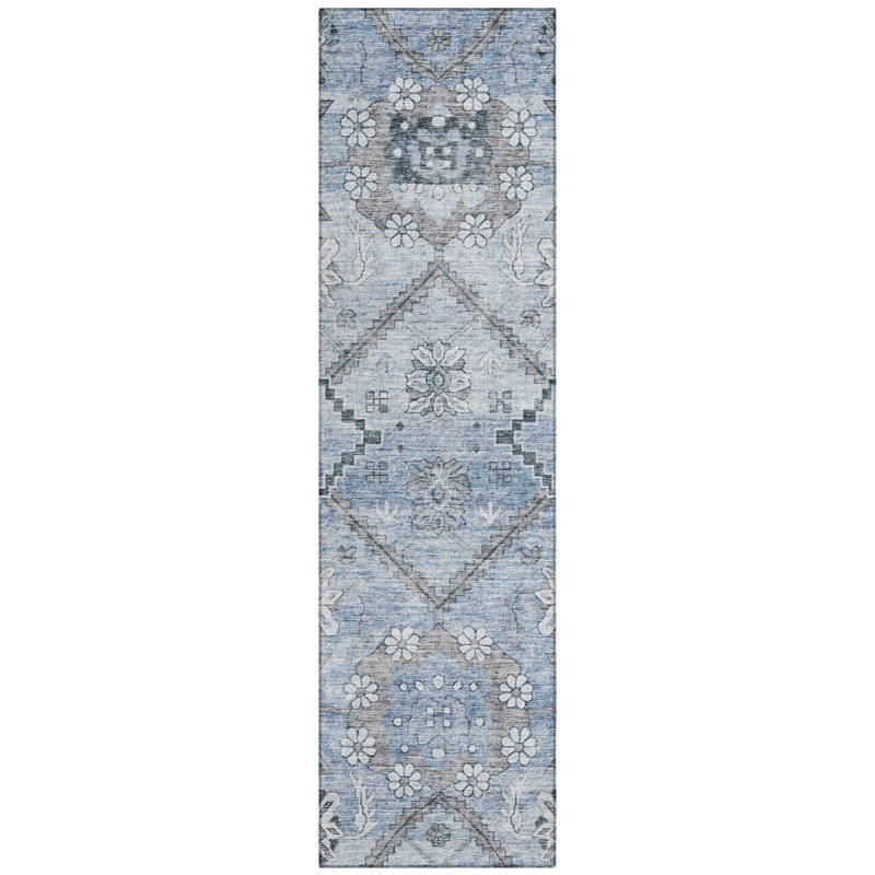 Malchow Washable Floral Indoor / Outdoor Rug, Runner 2'3" x 7'6"