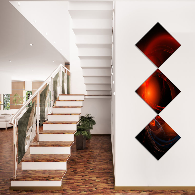 « red galactic nebula on black », impression à multiples images sur toile