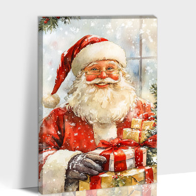 Grand Abiel Decor, père Noël, peinture, scène de vacances d'hiver, impressions sur toile, affiche, œuvre d'art pour le salon, la chambre, la cuisine, la salle de bain, décorations murales de Noël, 28 po x 40 po