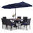 Alyah 6 - Person Patio Dining Set with Rectangular Table , Cushions Included