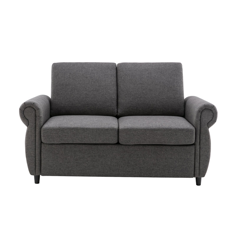 Canapé-lit 57,9 po avec matelas à mémoire de forme et deux ports USB pour espace de salon, Gris