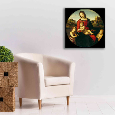 «Madonna with Child, St. John and a Child Saint» par Raphael, art mural sur toile