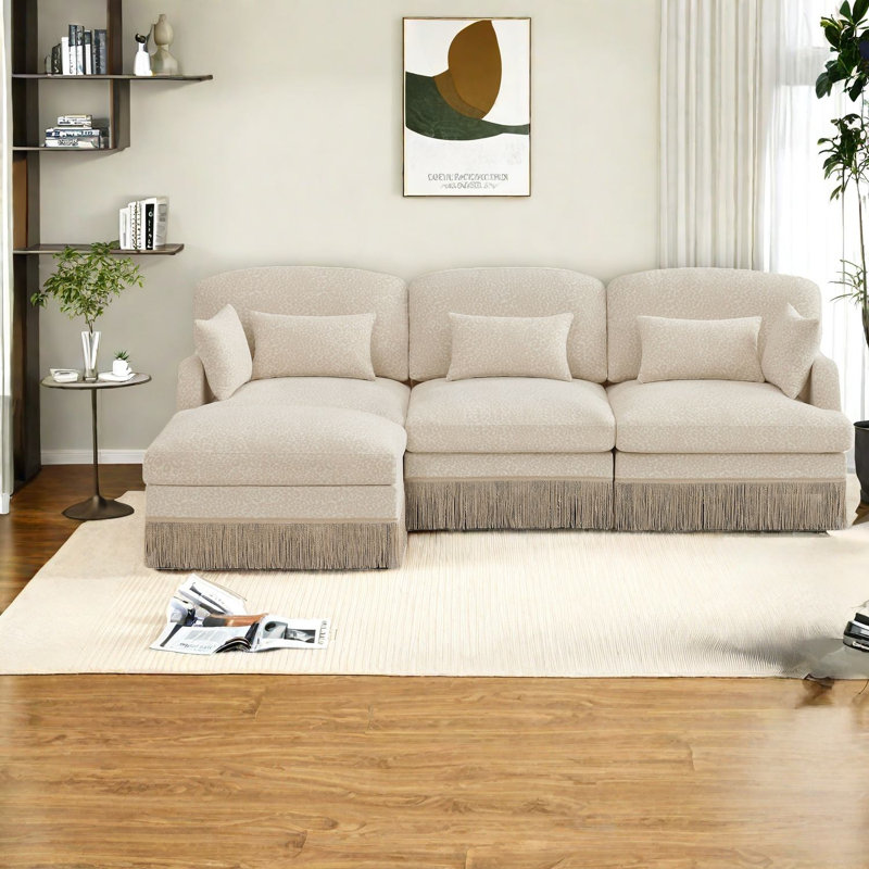 Canapés modulaires à assise profonde, salon moderne en chenille 100,3 po