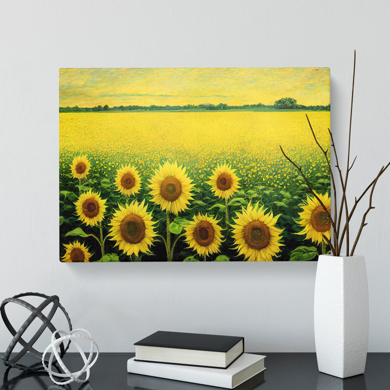 Precious Sunflower Field - Wrapped Canvas, 50cm H x 76cm W x 3cm D