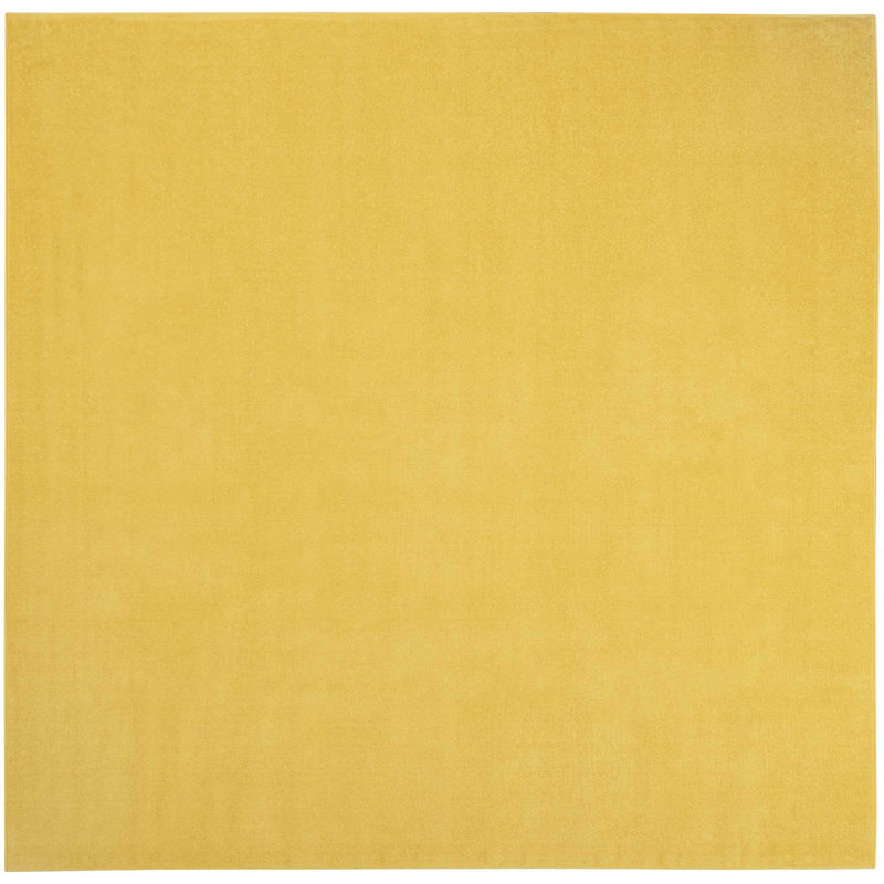 Tapis jaune uni Mullican Sandy, Carré 9 pi