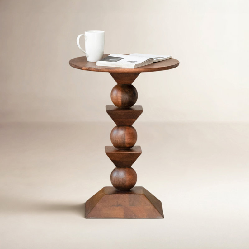 Arthea Solid Wood End Table, Noyer