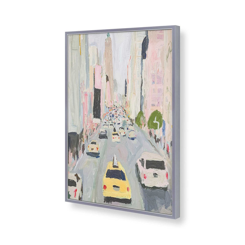 «Look up Fifth Ave I» par Walker Noble, reproduction d'art, Impression sur cadre ouvert sans papier mat, Argent argent