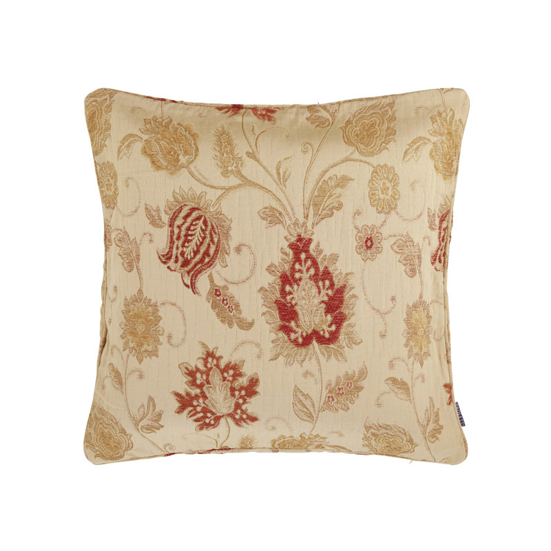 Zurich Floral Jacquard Cushion Cover, 45 x 45cm, Champagne Cream