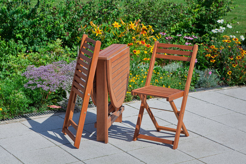 Adalmiina 2 - Person Wood Patio Dining Set with Oval Table