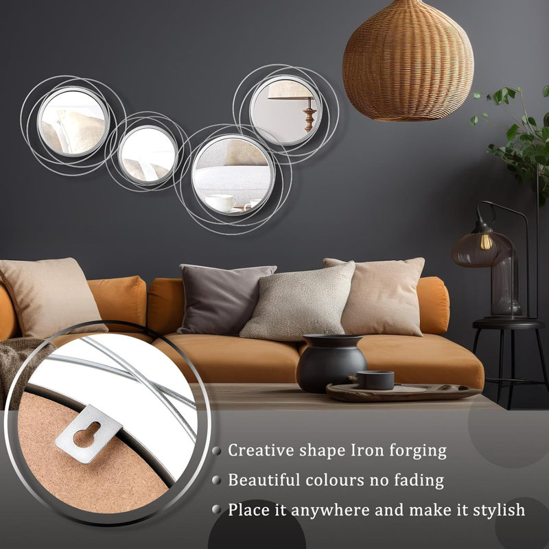 Miroir circulaire moderne, Argent