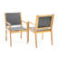 Paire de chaises de salle à manger Kd - structure en bois, couleur de conception moderne, profondeur de 21,95 po, poids de 17,59 lb, largeur de chaises de jardin de 24,7 po, hauteur de 34,7 po, sans coussins,