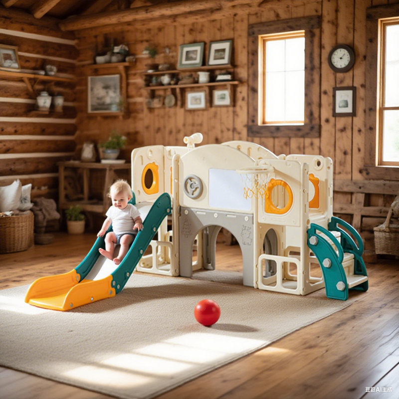 Ensemble de jeu d'extérieur pour enfants 10 en 1, Vert / Orange