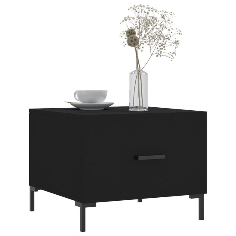 Four Leg Coffee Table with Storage, black
