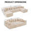 Canapé modulaire 146 po à 5 places en velours côtelé modulaire avec méridienne 146 po-995807727