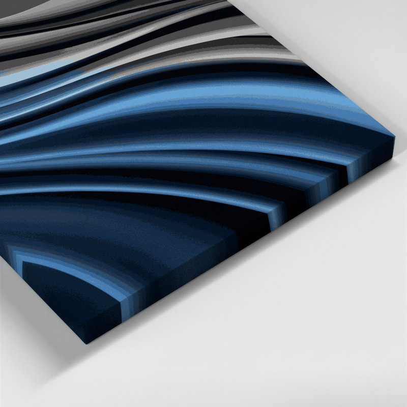 Gradient Abstract 97 Grey Canvas Wall Art, 24" H x 36" W