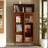 Modern Brown Boxwood Bookcase with Display Func