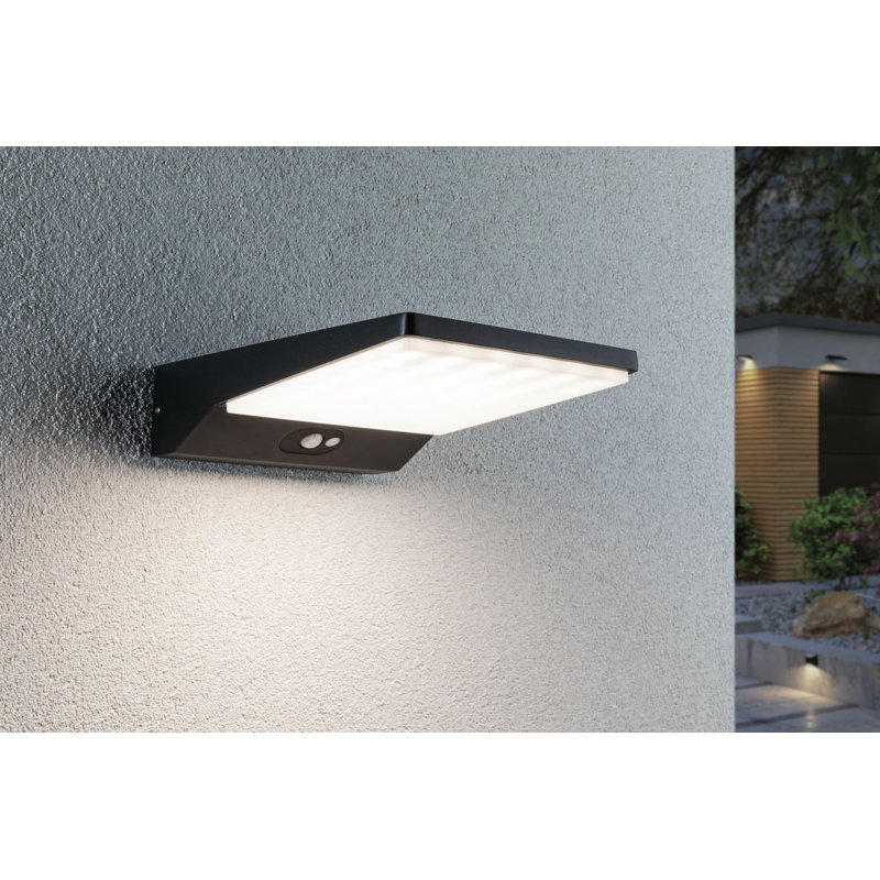 Black 6cm H Integrated LED Outdoor Flush Mount, 6cm H x 18cm W x 25cm D