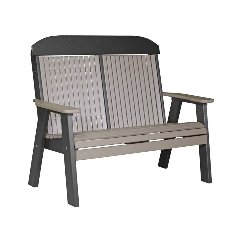 Banc de parc en plastique classic Zamir, Bois vieilli / noir