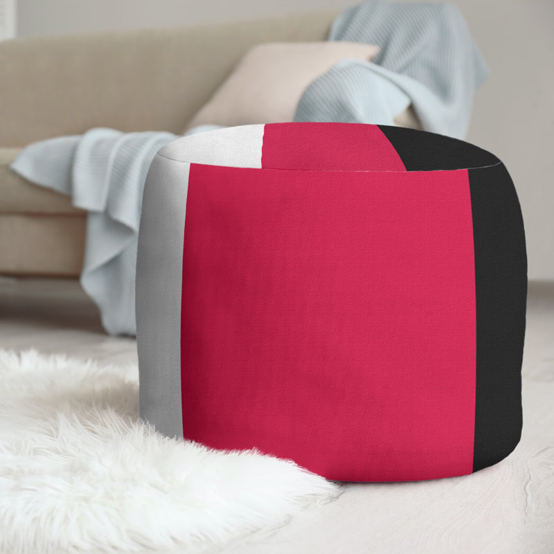 Repose-pieds repose-pieds rond 20,5" Houston, Blanc / rouge / noir