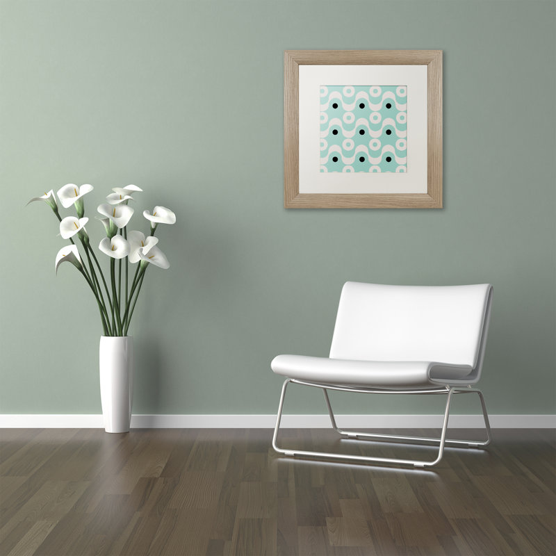 «Fifties Patterns II» par Color Bakery, impression encadrée, Blanc, H 16 po x l 16 po x P 0,5 po, Cadre noir