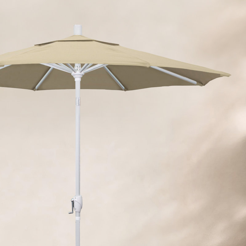 Parasol de marché 7,5', Toile performance moka, Blanc, Pacifique