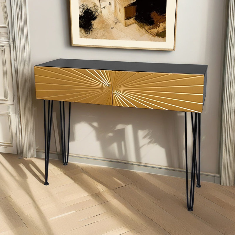 39.4'' Modern Console Table Entryway Table with Two Drawers for Hallway & Behind-Couch Storage