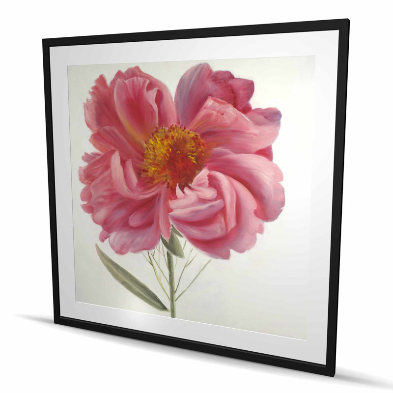Reproduction encadrée de pivoine rose - décor de salon moderne