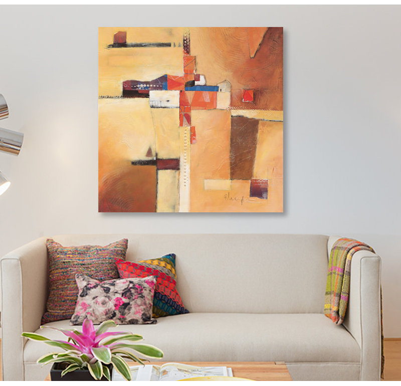 « abstract i », impression sur toile, H 18 po x l 18 po x P 1,5 po, Pas de tapis, Toile tendue