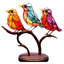 Ornement de statue d'oiseaux colorés
