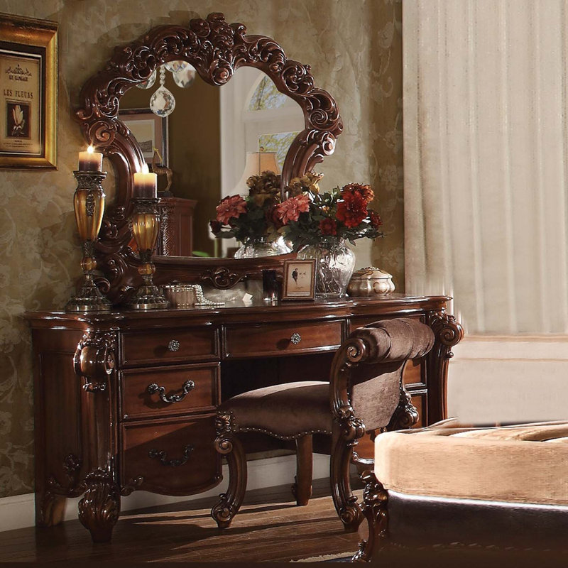 Bureau de coiffeuse Vendome, finition cerisier, Cerisier