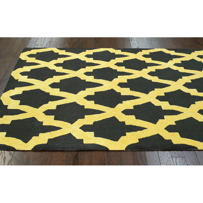 Tapis jaune / noir Axbridge, Rectangle 7 pi 6 po x 9 pi 6 po