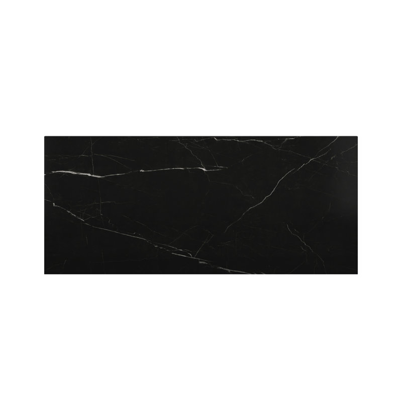 Wish You Were Here Stone Dining Table, Black, Silver