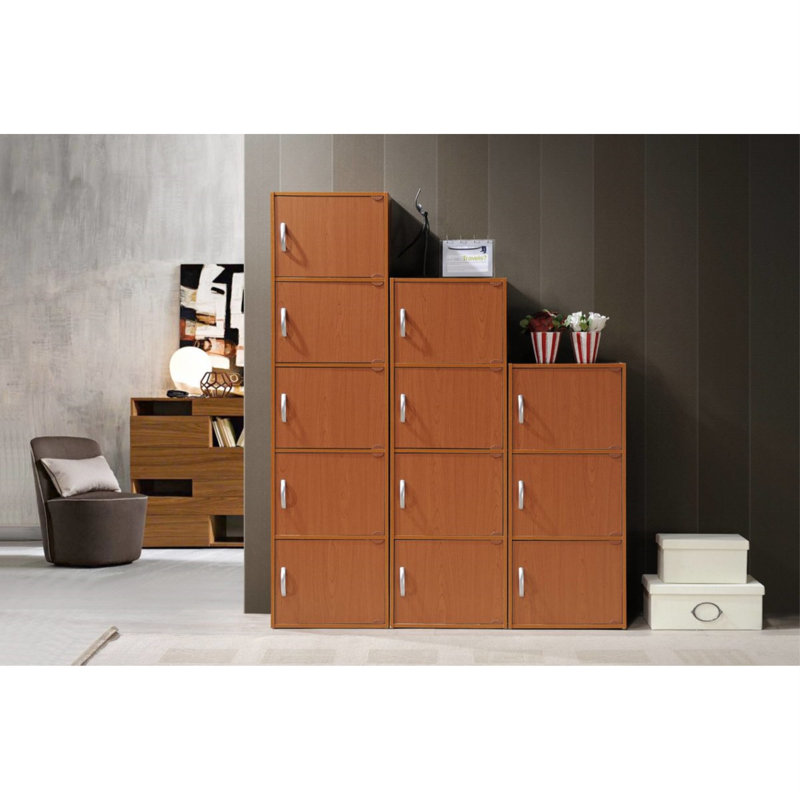 Aimee-Jane Storage Bookcase, Cherry, (4 Shelves) 47.4" H x 15.9" W x 11.8" D