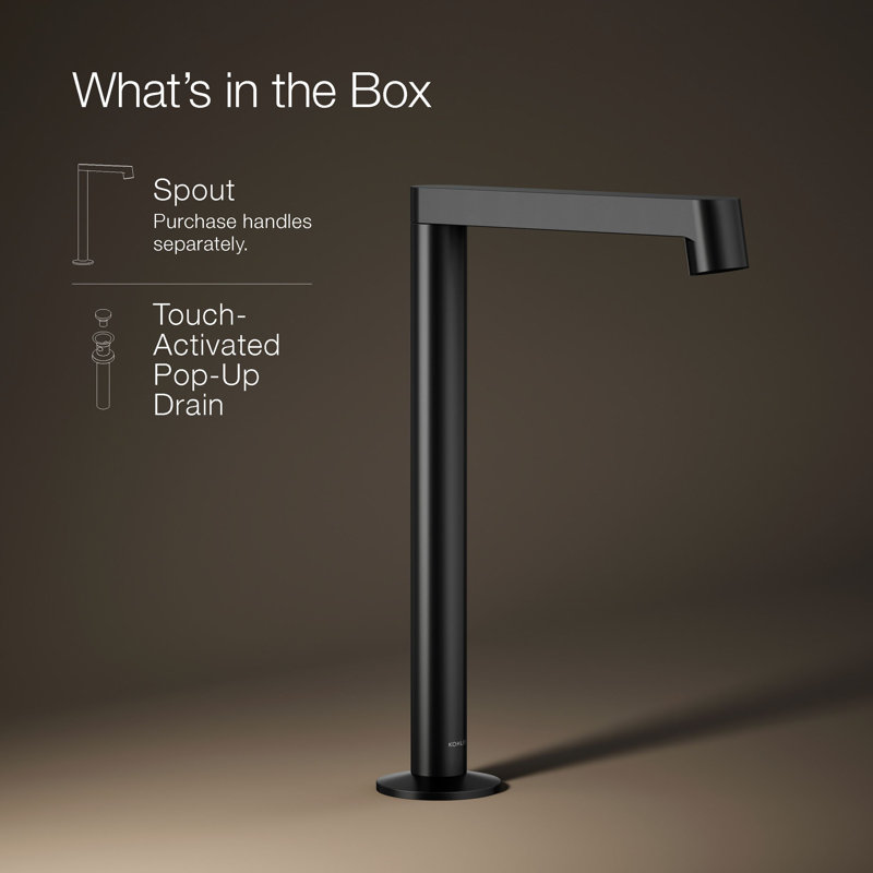 Components Tallbathroom Sink Spout with Row Design, Matte Black
