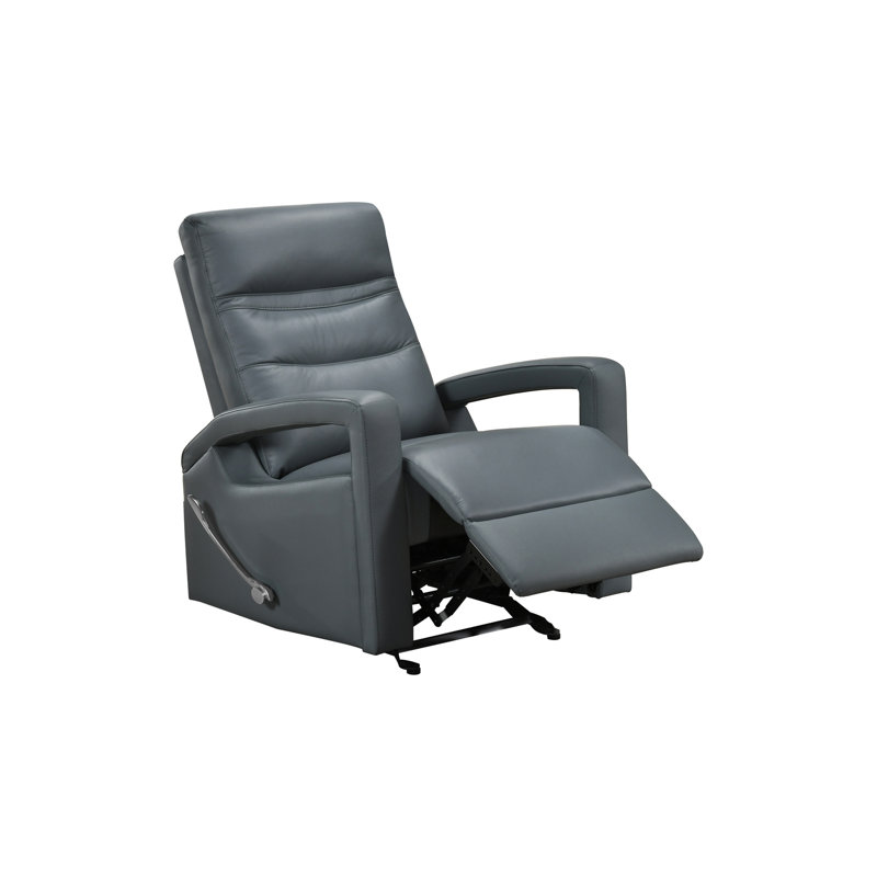 Fauteuil inclinable, cuir bleu-gris et similicuir, Blue-Grey