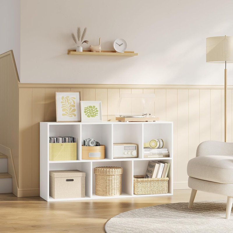 Cassien 108 cm H x 59.5 cm W Cube Bookcase, White