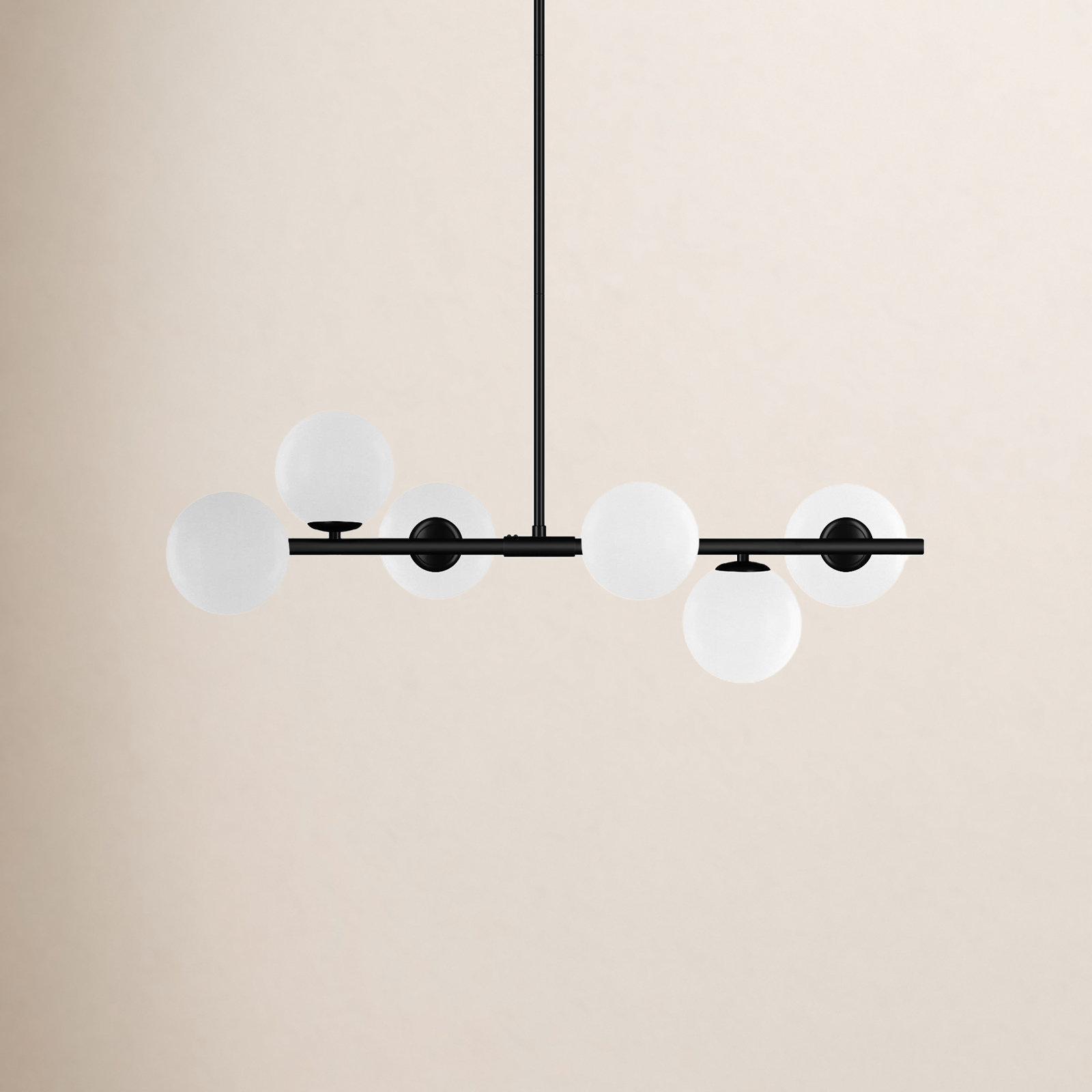Lio Wrought Iron 6-Light Chandelier, Matte Black