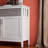 White Buffet Server Cabinet For Kitchen. E1 Material. Painted Top And Shelves. Large Storage Capacity With Adjustable Shelf. Easy Assembly Kit Included. Secure Magnetic Door Kitchen Side - White.