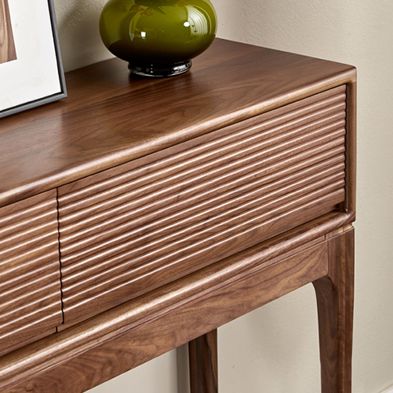 Black  Walnut Console Table, 35.4" H x 35.4" W x 12.6" D