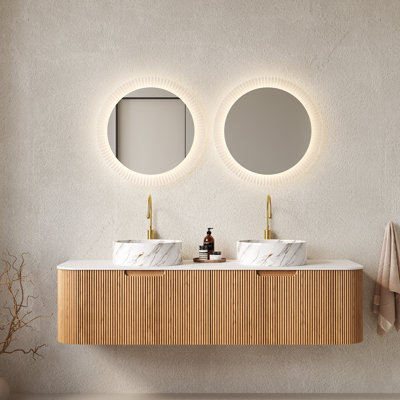 Meuble-lavabo moderne 60 po avec lavabo en céramique Callen