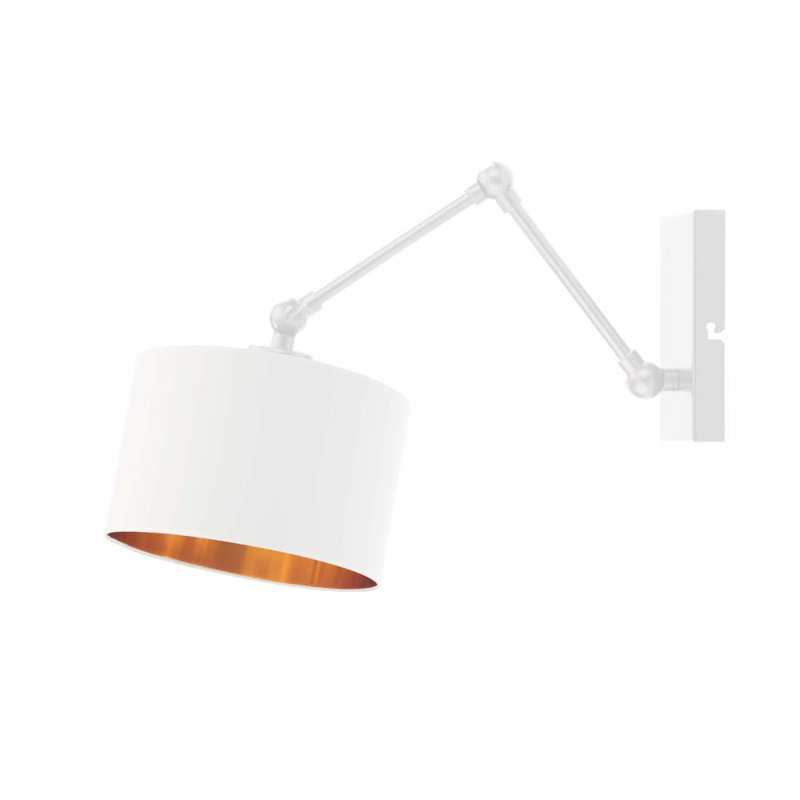 Finola Steel Armed Sconce, Matte White, White