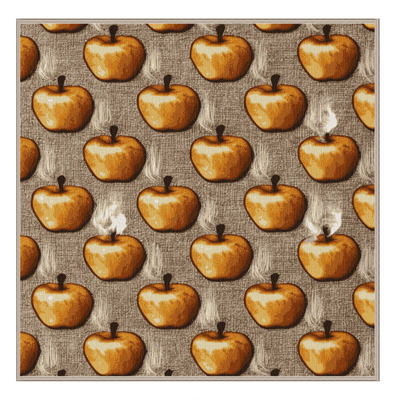 Washable Baked apples Desserts Area Rug, Square 7'