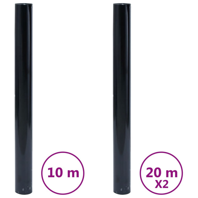 Symple Stuff Window Film Static Frosted PVC, 60 x 1000cm + 60 x 2000cm, Black