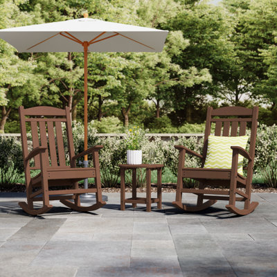 Ensemble 3 pièces de chaise berçante POLYWOOD