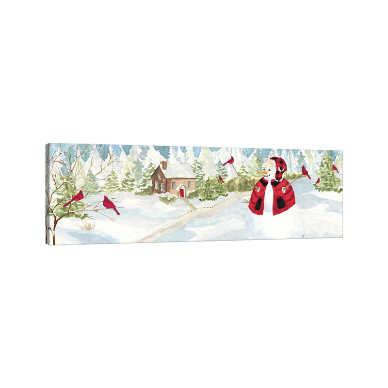 Snowman Christmas Panel I by Tara Reed - Wrapped Canvas Panoramic Painting